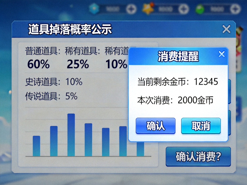 爱游戏体育游戏界面展示 - 清晰的概率公示与消费提醒弹窗