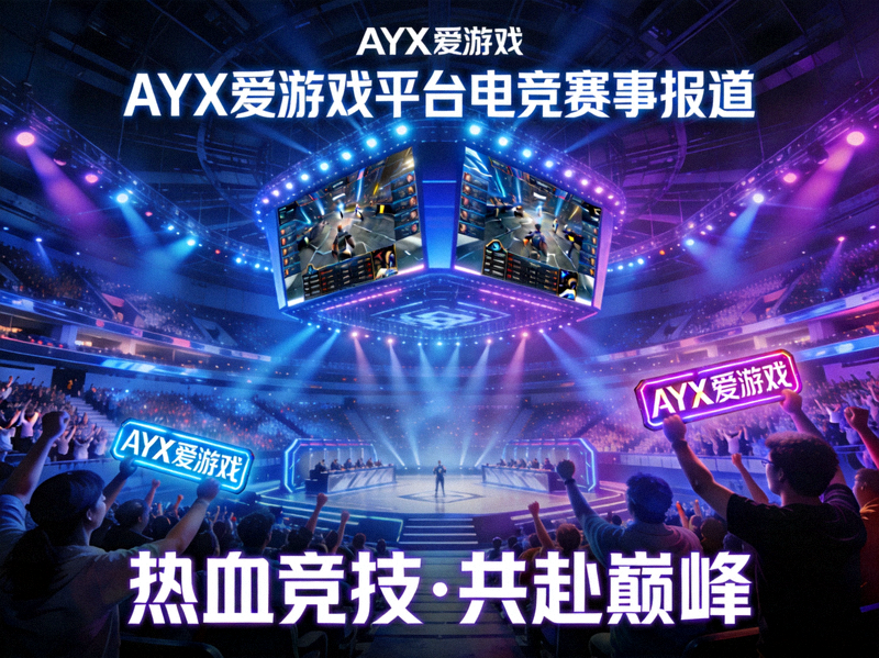 AYX爱游戏平台电竞赛事报道主视觉图 - 现代化电竞比赛场馆与观众