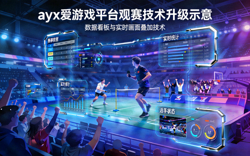 ayx爱游戏平台观赛技术升级示意：数据看板与实时画面叠加的科技场景