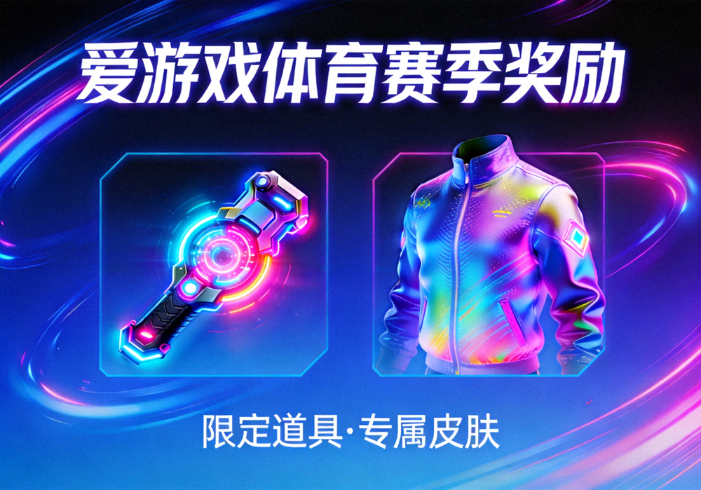 爱游戏体育赛季奖励展示 - 霓虹风格的限定道具与皮肤视觉图