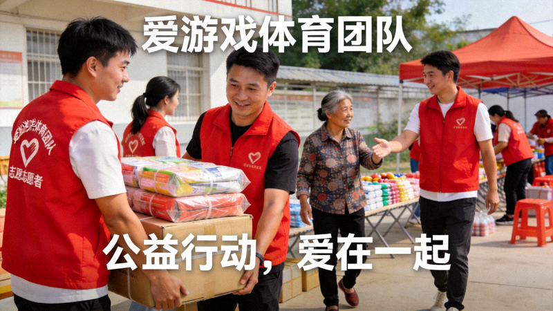 爱游戏体育团队公益活动现场志愿者协作画面