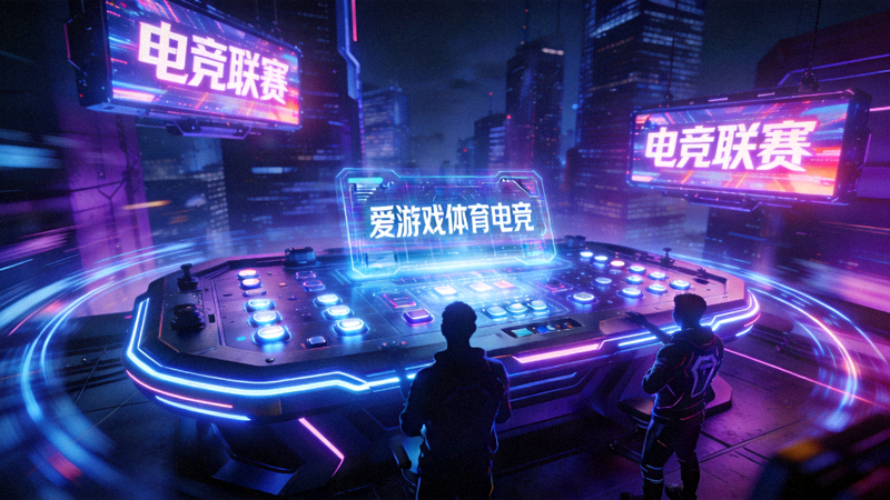爱游戏体育电竞主题画面 - 赛博朋克风格游戏操作台