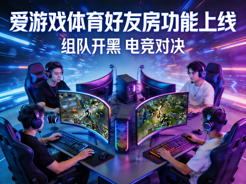 爱游戏体育好友房功能上线主题图 - 玩家组队使用电竞设备对战